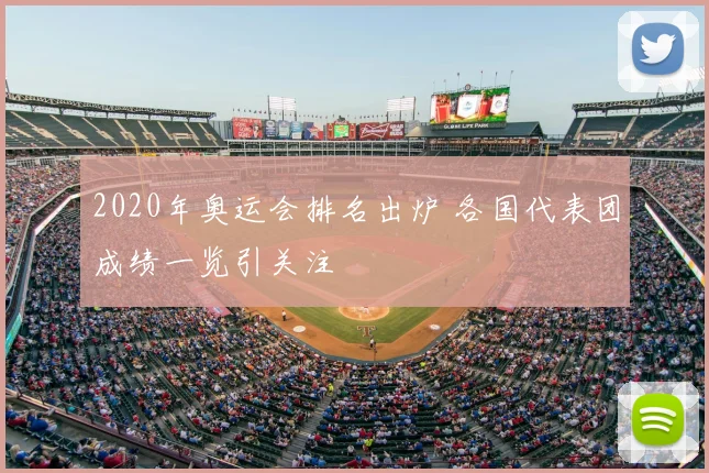 2020年奥运会排名出炉 各国代表团成绩一览引关注